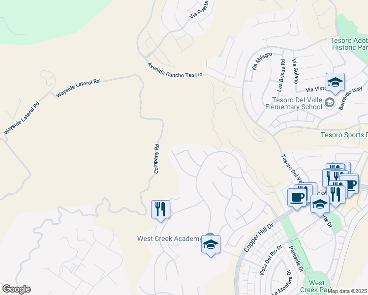 map of restaurants, bars, coffee shops, grocery stores, and more near 29076 Via Patina in Santa Clarita