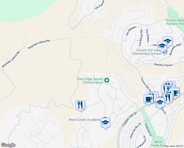 map of restaurants, bars, coffee shops, grocery stores, and more near 29076 Via Patina in Santa Clarita