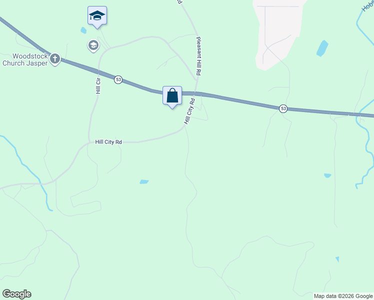 map of restaurants, bars, coffee shops, grocery stores, and more near 146 Firetower Road in Jasper