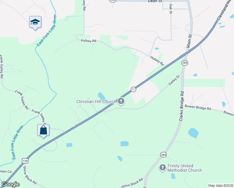 map of restaurants, bars, coffee shops, grocery stores, and more near 5853 Cleveland Highway in Clermont