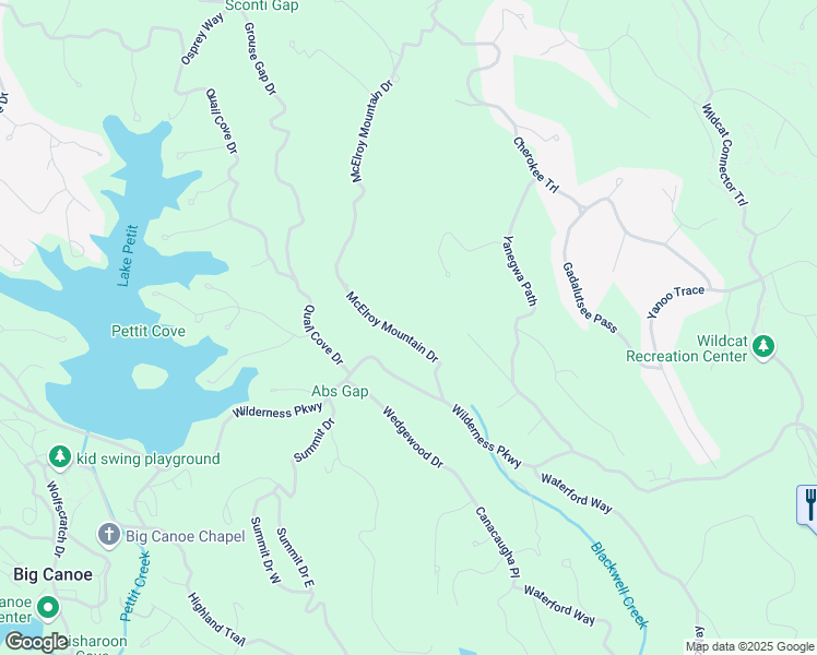 map of restaurants, bars, coffee shops, grocery stores, and more near 196 McElroy Mountain Drive in Jasper
