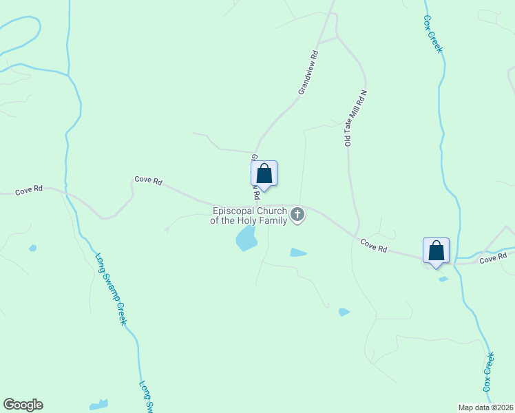 map of restaurants, bars, coffee shops, grocery stores, and more near 2280 Cove Road in Jasper