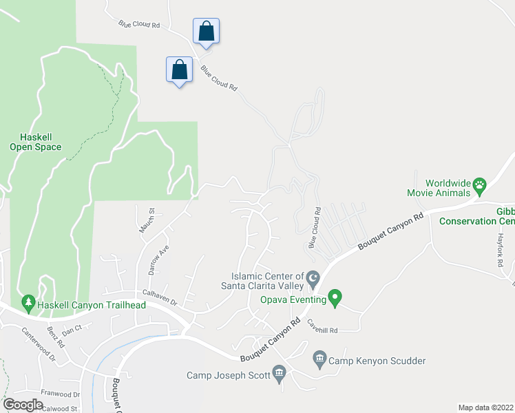 map of restaurants, bars, coffee shops, grocery stores, and more near 25845b Railroad Avenue in Santa Clarita