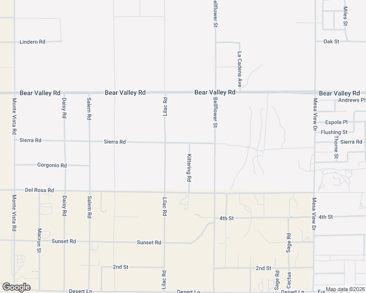 map of restaurants, bars, coffee shops, grocery stores, and more near 11175 Sierra Road in Phelan