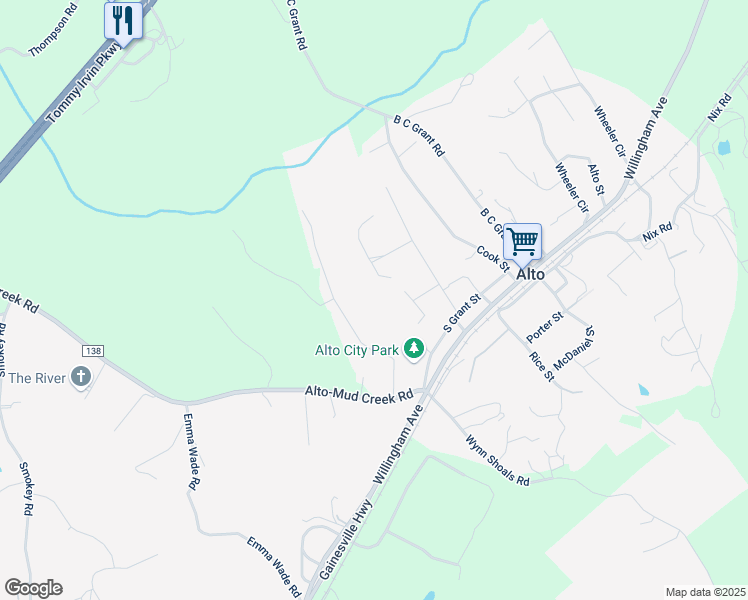 map of restaurants, bars, coffee shops, grocery stores, and more near 103 Caputi Drive in Alto
