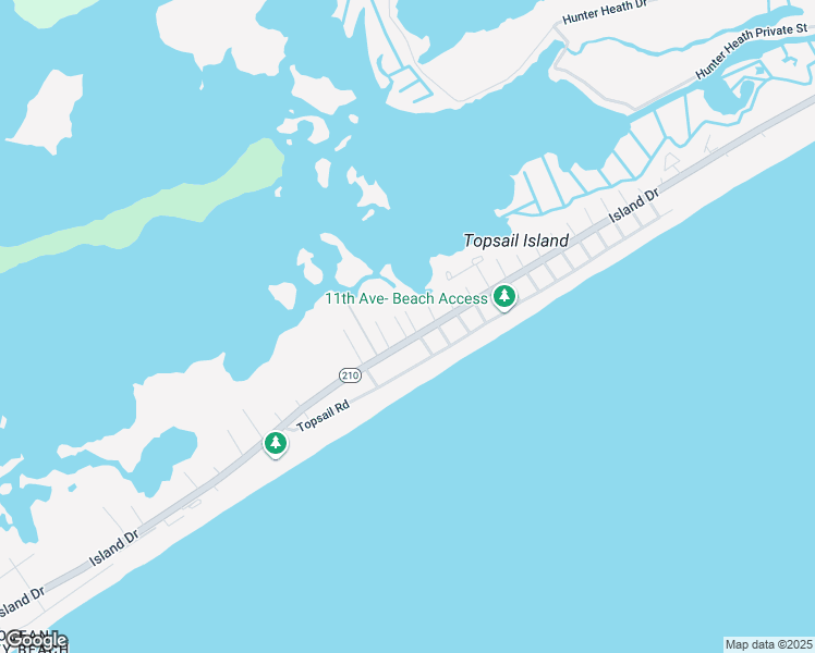 map of restaurants, bars, coffee shops, grocery stores, and more near 6108 16th Avenue in North Topsail Beach
