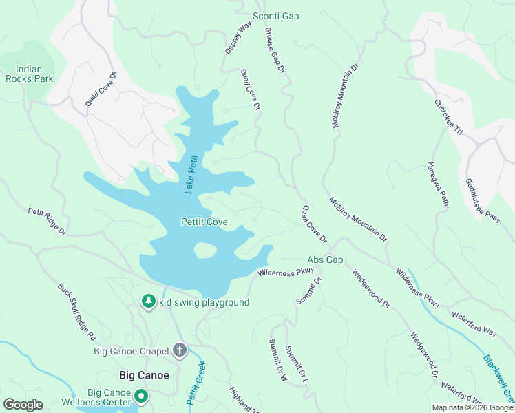 map of restaurants, bars, coffee shops, grocery stores, and more near Indigo Bunting Trail in Pickens County