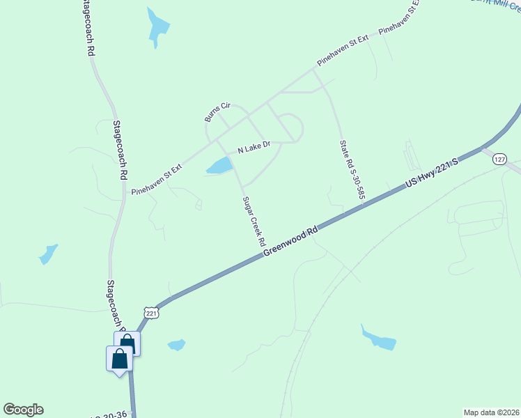 map of restaurants, bars, coffee shops, grocery stores, and more near 3280 U.S. 221 in Laurens