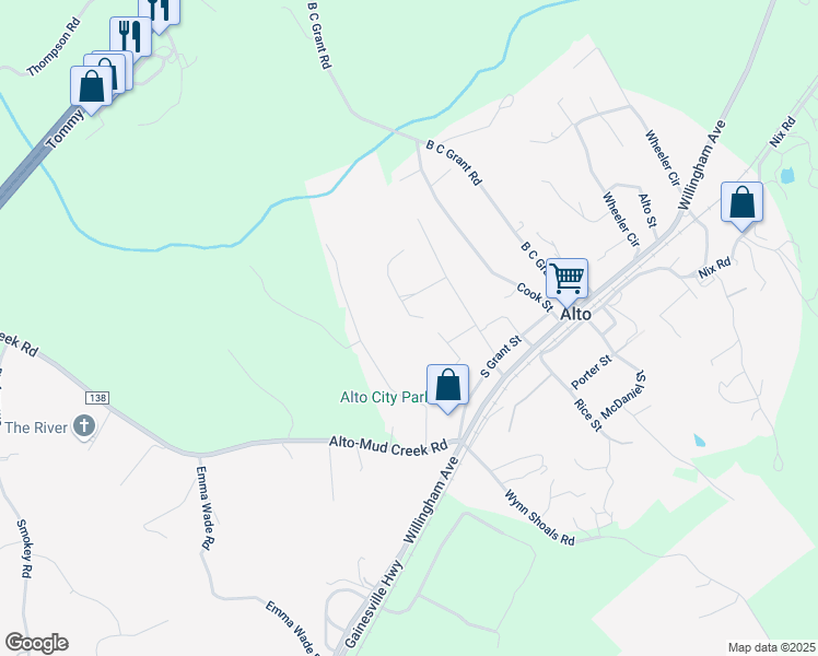 map of restaurants, bars, coffee shops, grocery stores, and more near 103 Caputi Drive in Alto