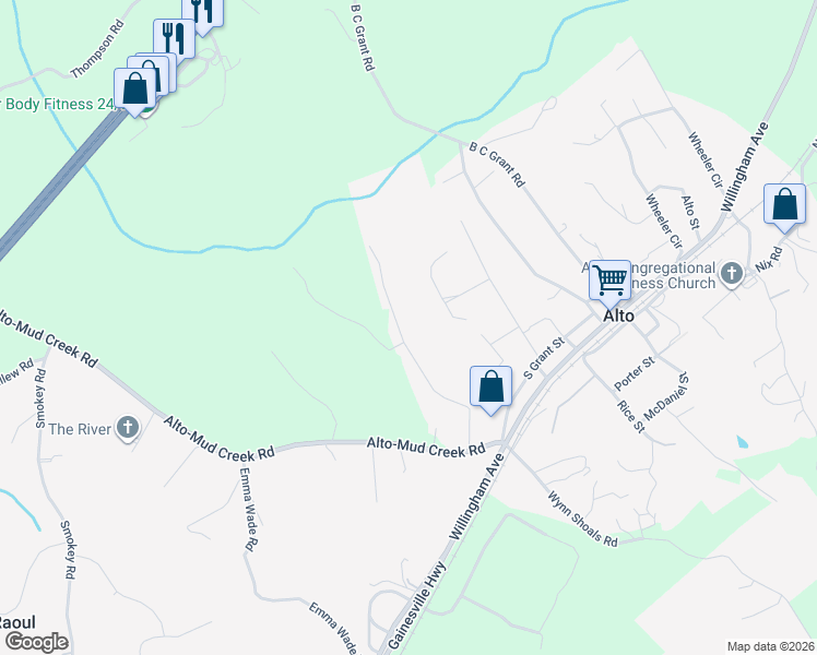 map of restaurants, bars, coffee shops, grocery stores, and more near 450 Cornwall Place in Alto