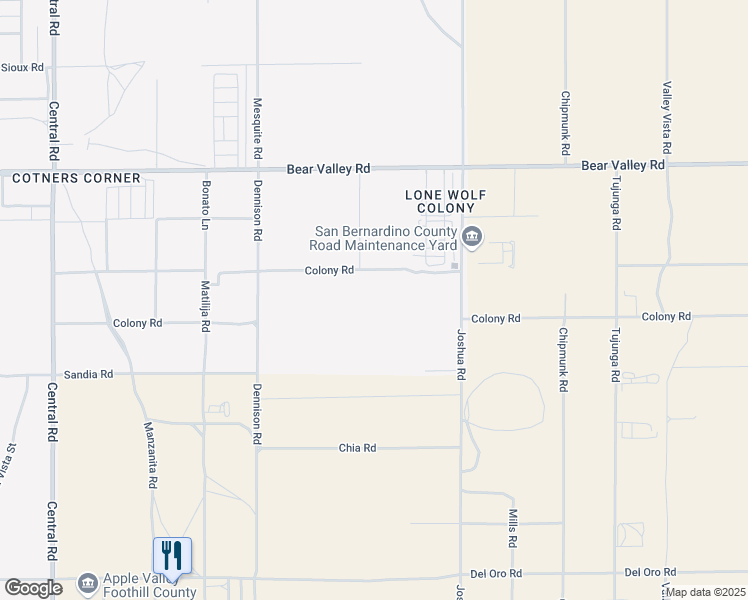map of restaurants, bars, coffee shops, grocery stores, and more near Candlewood Road in Apple Valley