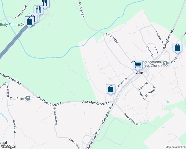 map of restaurants, bars, coffee shops, grocery stores, and more near 450 Cornwall Place in Alto