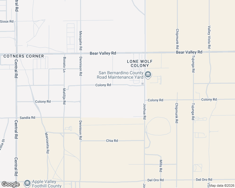 map of restaurants, bars, coffee shops, grocery stores, and more near 23124 Las Piedras Road in Apple Valley
