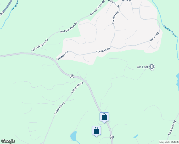 map of restaurants, bars, coffee shops, grocery stores, and more near 76 Cornell Drive in Dahlonega