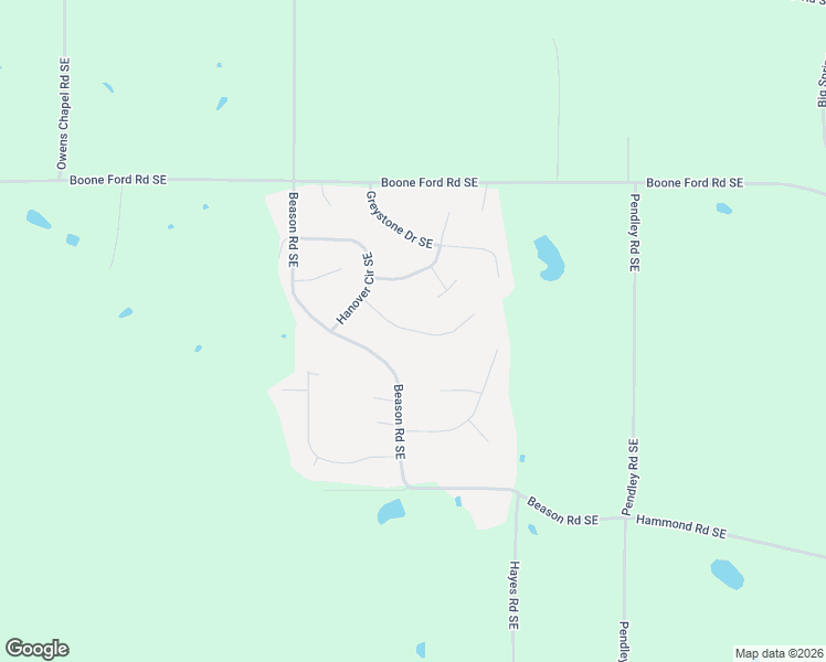 map of restaurants, bars, coffee shops, grocery stores, and more near Woodford Way Southeast in Gordon County