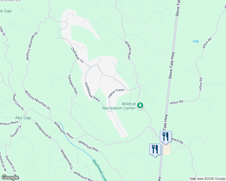 map of restaurants, bars, coffee shops, grocery stores, and more near 2311 Yanoo Trace in Marble Hill