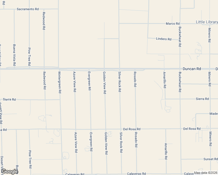 map of restaurants, bars, coffee shops, grocery stores, and more near 11975 Golden View Road in Pinon Hills