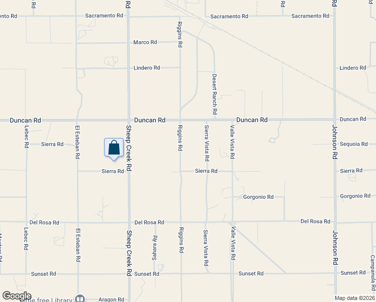 map of restaurants, bars, coffee shops, grocery stores, and more near 11975 Riggins Road in Phelan