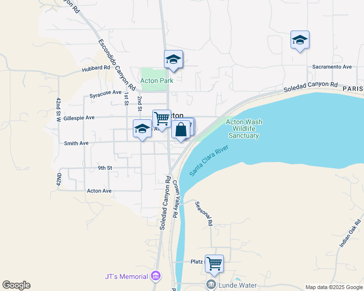 map of restaurants, bars, coffee shops, grocery stores, and more near 3632 Smith Avenue in Acton