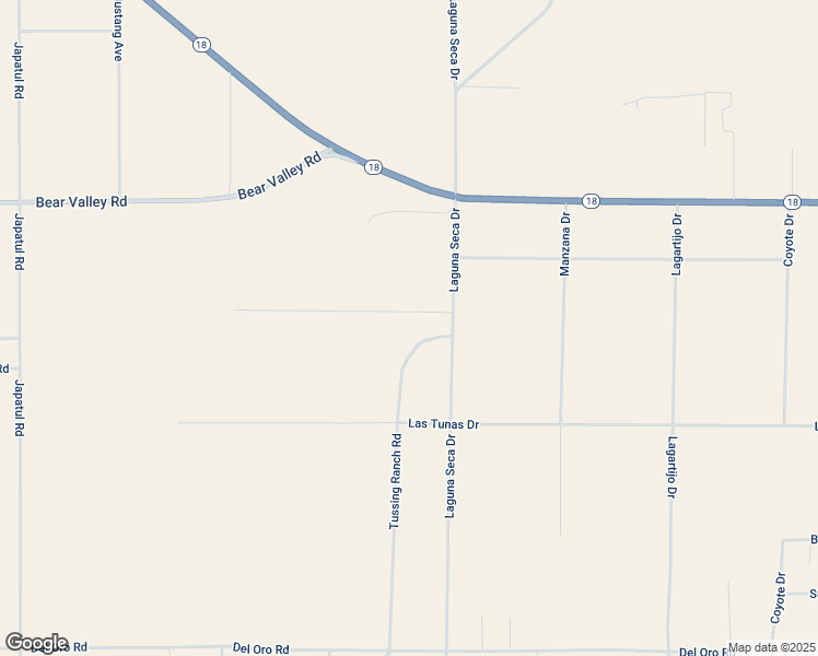 map of restaurants, bars, coffee shops, grocery stores, and more near Tussing Ranch Road in Apple Valley