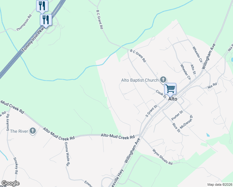 map of restaurants, bars, coffee shops, grocery stores, and more near 175 Caputi Drive in Alto