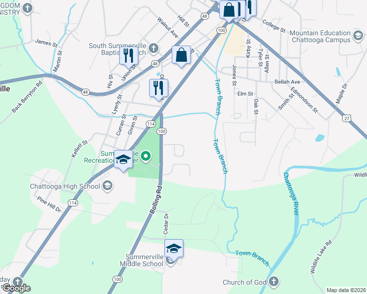 map of restaurants, bars, coffee shops, grocery stores, and more near 299 Summerville Gardens Drive in Summerville