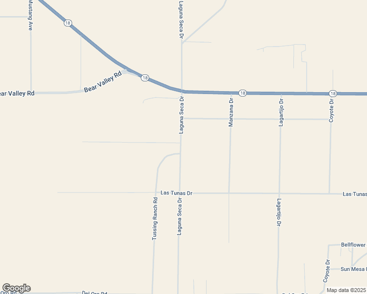 map of restaurants, bars, coffee shops, grocery stores, and more near Laguna Seca Drive in Apple Valley