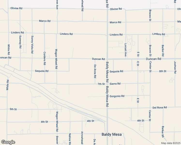 map of restaurants, bars, coffee shops, grocery stores, and more near 11974 De Anza Road in Victorville