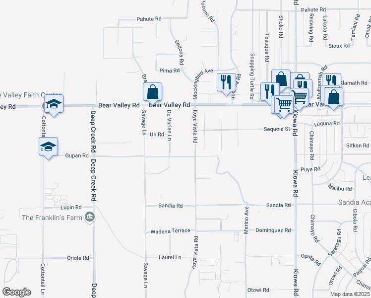 map of restaurants, bars, coffee shops, grocery stores, and more near 20461 Wisconsin Street in Apple Valley