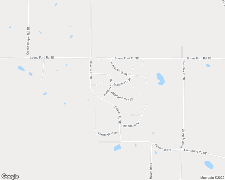 map of restaurants, bars, coffee shops, grocery stores, and more near 250 Hanover Circle Southeast in Calhoun