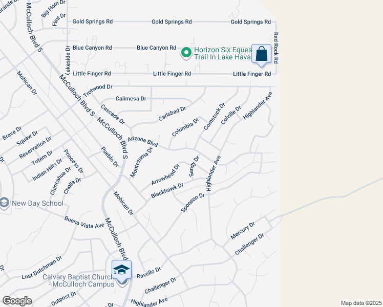 map of restaurants, bars, coffee shops, grocery stores, and more near 4088 Arizona Boulevard in Lake Havasu City