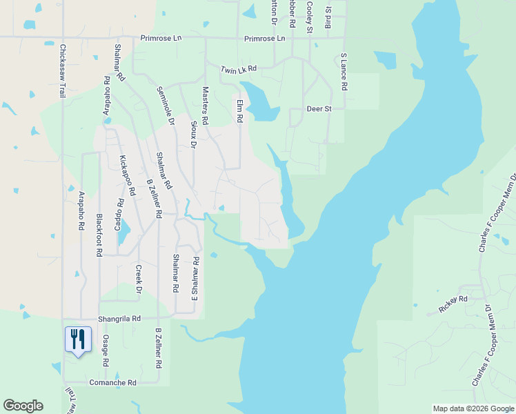 map of restaurants, bars, coffee shops, grocery stores, and more near 2567 Landing Road in Sulphur