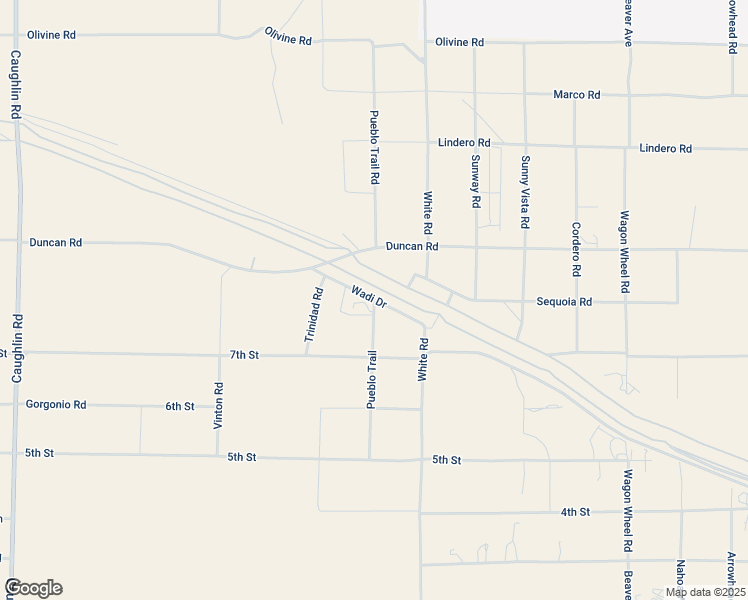 map of restaurants, bars, coffee shops, grocery stores, and more near Wadi Drive in Victorville