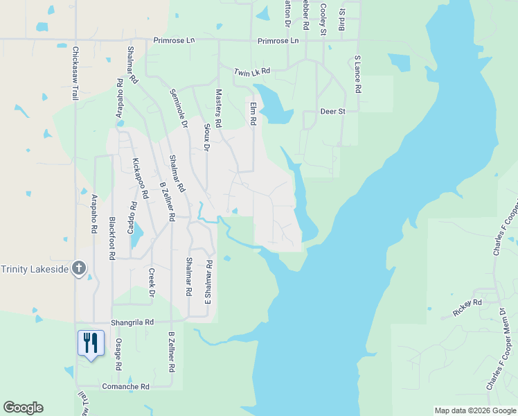 map of restaurants, bars, coffee shops, grocery stores, and more near 2567 Landing Road in Sulphur