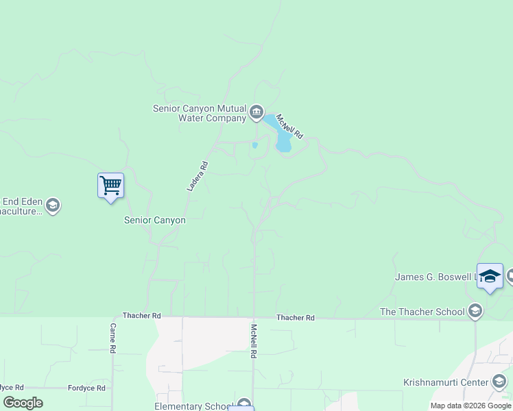 map of restaurants, bars, coffee shops, grocery stores, and more near 2139 McNell Road in Ojai