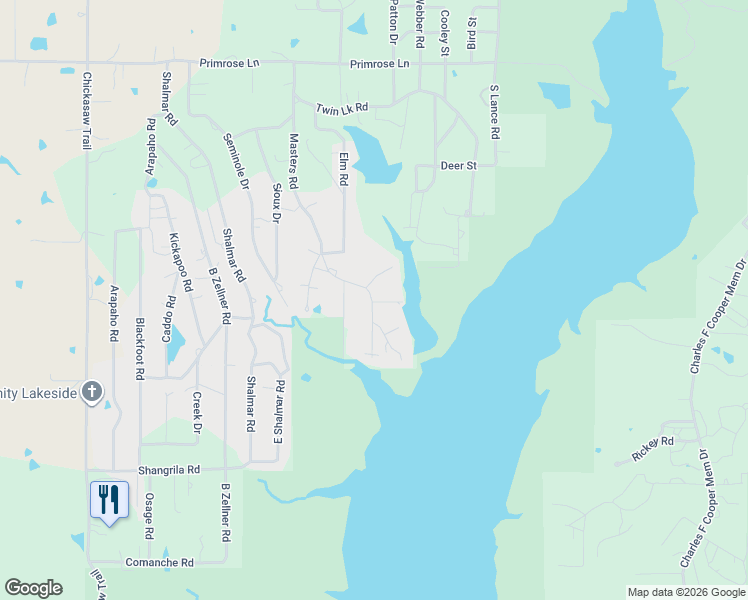 map of restaurants, bars, coffee shops, grocery stores, and more near 2567 Landing Road in Sulphur