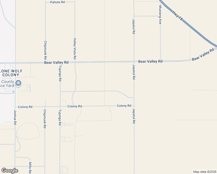 map of restaurants, bars, coffee shops, grocery stores, and more near 23975 Colony Road in Apple Valley