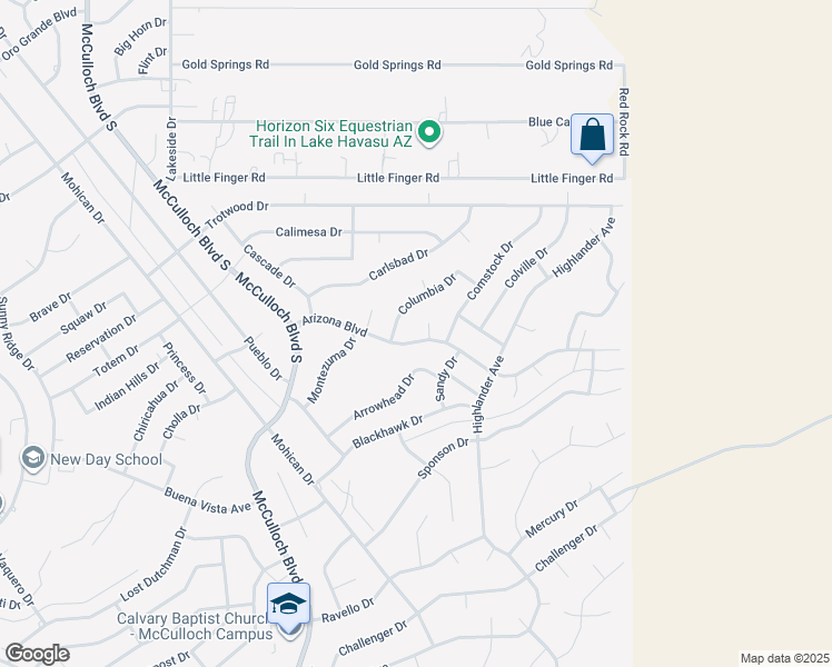 map of restaurants, bars, coffee shops, grocery stores, and more near 4061 Arizona Boulevard in Lake Havasu City