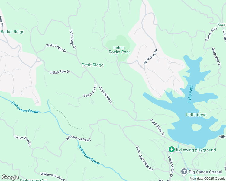 map of restaurants, bars, coffee shops, grocery stores, and more near 626 Dawson Petit Ridge Drive in Big Canoe