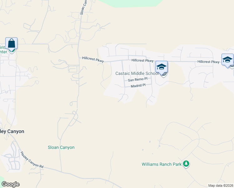 map of restaurants, bars, coffee shops, grocery stores, and more near 30309 Mallorca Place in Castaic