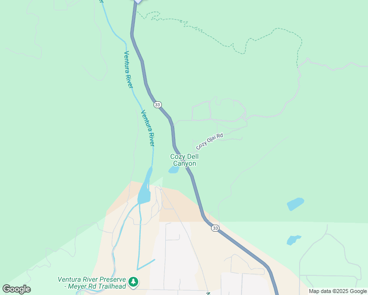 map of restaurants, bars, coffee shops, grocery stores, and more near 3298 Maricopa Highway in Ojai