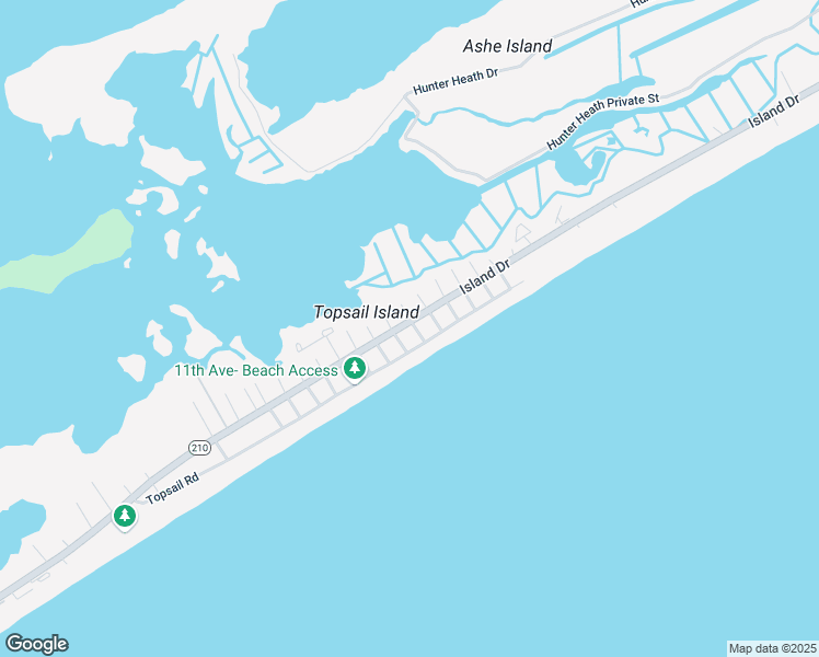 map of restaurants, bars, coffee shops, grocery stores, and more near 7800 7th Avenue in North Topsail Beach