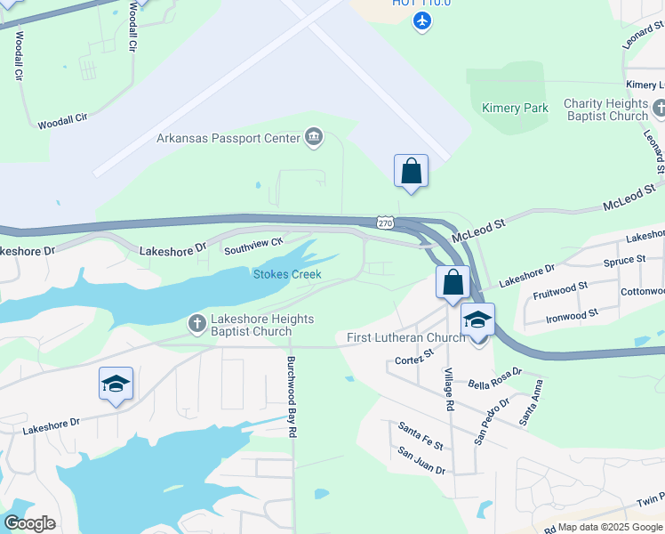 map of restaurants, bars, coffee shops, grocery stores, and more near 106 Joker Place in Hot Springs