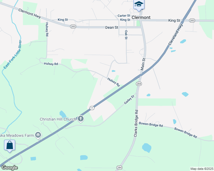 map of restaurants, bars, coffee shops, grocery stores, and more near 6029 Hulsey Road in Clermont