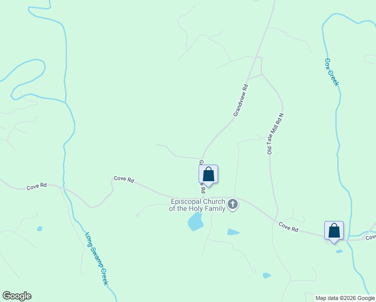 map of restaurants, bars, coffee shops, grocery stores, and more near 50 Reece Ridge in Jasper