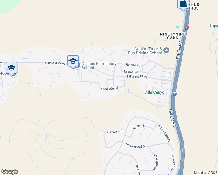 map of restaurants, bars, coffee shops, grocery stores, and more near 30352 Falls Drive in Castaic