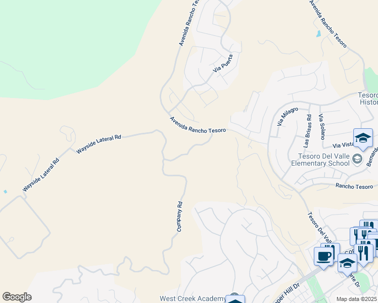 map of restaurants, bars, coffee shops, grocery stores, and more near San Francisquito Mtwy in Santa Clarita