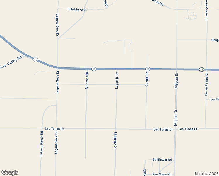 map of restaurants, bars, coffee shops, grocery stores, and more near 11980 Lagartijo Drive in Apple Valley