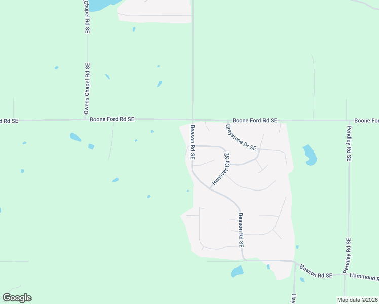 map of restaurants, bars, coffee shops, grocery stores, and more near 105 Hanover Circle Southeast in Calhoun