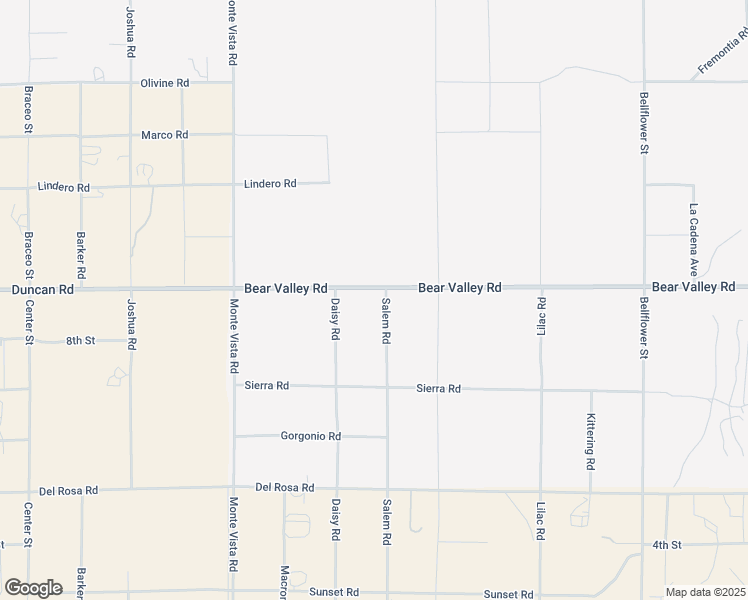 map of restaurants, bars, coffee shops, grocery stores, and more near Salem Road in Victorville